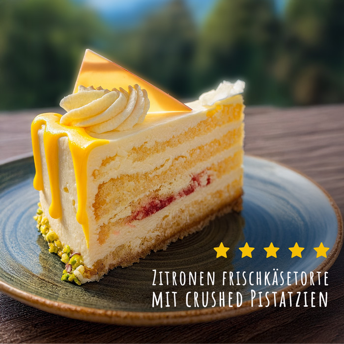 ZITRONEN FRISCHKÄSETORTE IM SCHLOSSCAFE